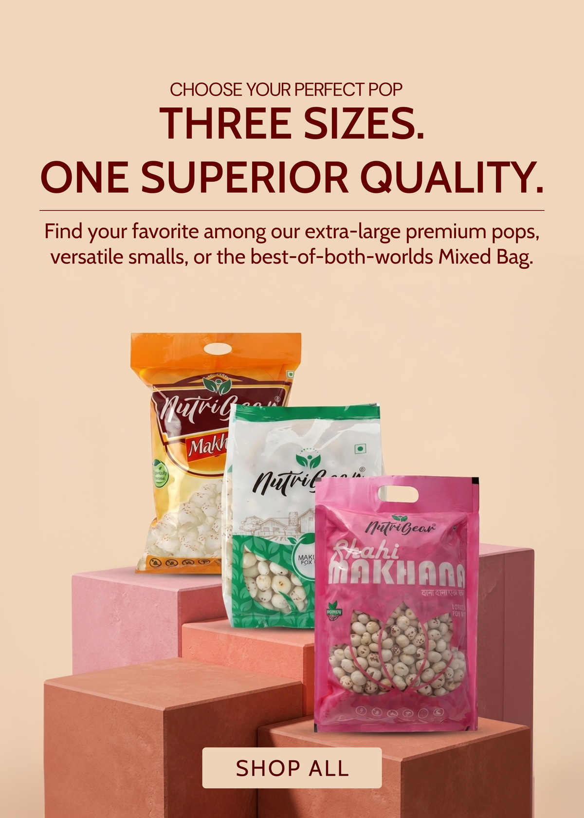 Bihar Makhana NutriGear Range GI packets plain healthy